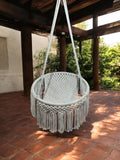 White Macramé Hanging Chair