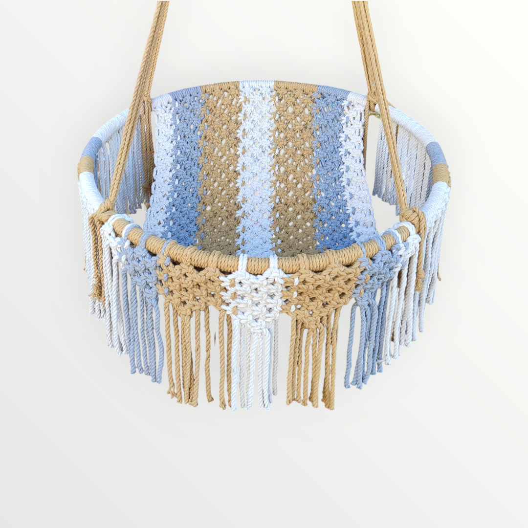 Multicolor Macramé Hanging Chair